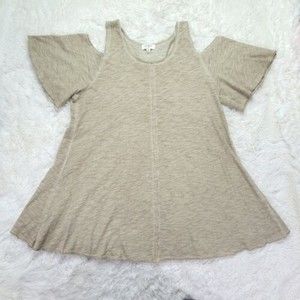 Umgee Tan Cold Shoulder Tunic Size M